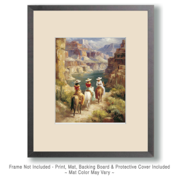 Three Cowgirls at the Canyon Overlook Art