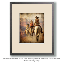Three Cowgirls on a Canyon Trail Ride Art