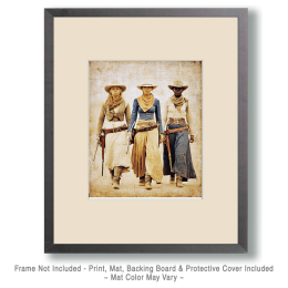 Three Cowgirls Ready for Anything Art