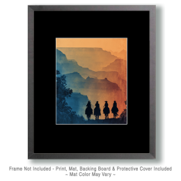 Four Cowgirls on a Misty Morning Ride Art