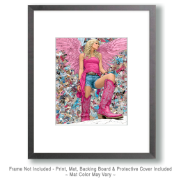 Fairy in Pink Cowgirl Boots Art