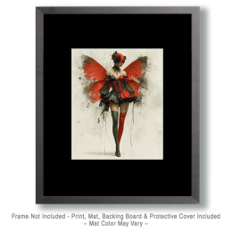 Red Grunge Fairy Art