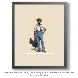 Old Cole with His Prize Rooster Art