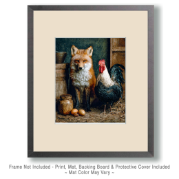 Fox and Rooster Art