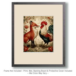 Timid Fox and Bold Rooster Art
