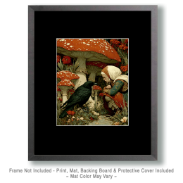 Young Woman Listening to Old Crow Art
