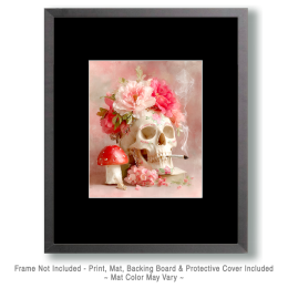 Pink Skull Smoking Marijuana Still-Life Art
