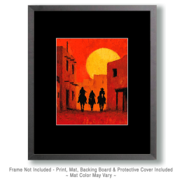 Tres Hombres Malos Vienen al Pueblo Art