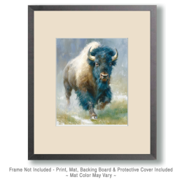 Oncoming Bull Bison Art