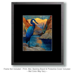 Blue Heron on the Gila River Art