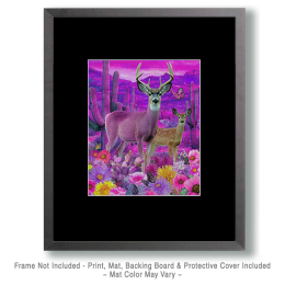 Surreal Deer in Desert Art