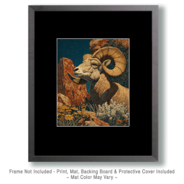 Art Nouveau Bighorn Sheep Ram Art