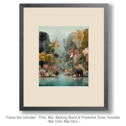 Maximalist Elephant Nature Scene Art