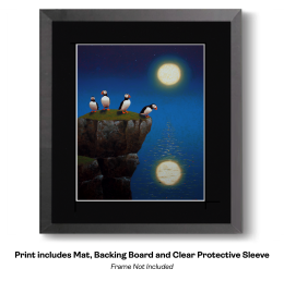 Plucky Amusing Puffins - Moonlit Puffins 1