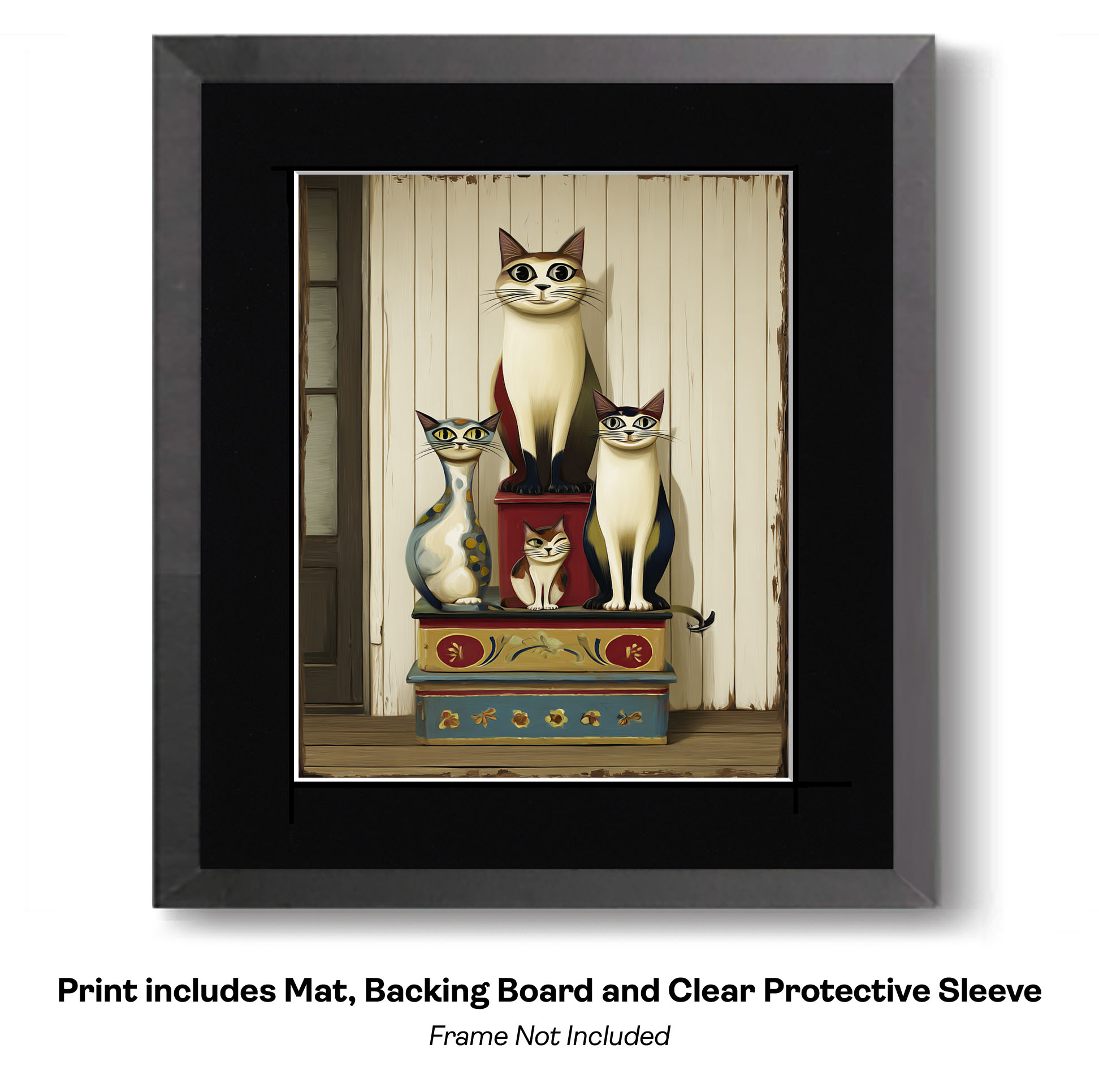 Rustic Style Cats - Cats Pose on the Boardwalk