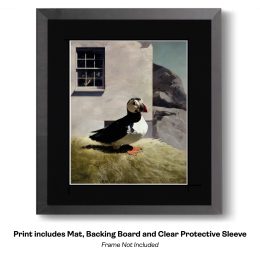 Plucky Peaceful Puffins - Watercolor Dry Brush Puffins 1