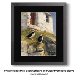 Plucky Peaceful Puffins - Watercolor Dry Brush Puffins 8