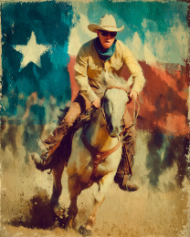 Cowboy with Texas Flag Background