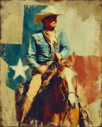 Cowboy with State of Texas Background