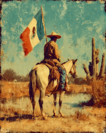 Vaquero with Mexican Flag