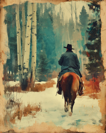 Winter Ride Among Aspens