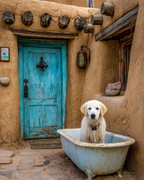 Pecos Labradoe Loves His Bath Too Much to Get Out