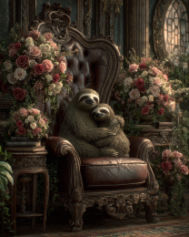 Two Sloths Cuddling