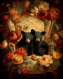 Vintage Bear Cubs in Overstuffed Chair