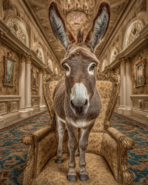 Donkey Standing on Chair