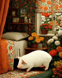 White Pig Loose in the Room