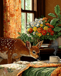 Even Deer Can't Resist the Smell of Coffee in te Morning