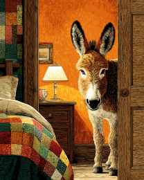 Curious Donkey in the Doorway