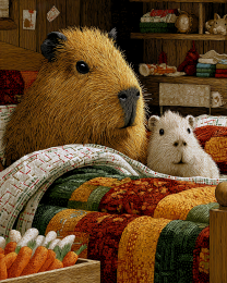 Mom & Baby Capybara in Bed!