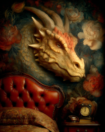 His Room has Dragon Wallpaper