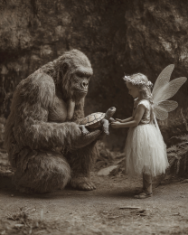 Showing a Pet Turtle to a Fairy