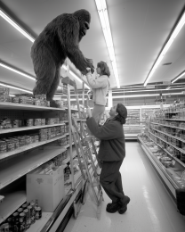 Bigfoot Humor - Bigfoot Lends a Hand Art Print