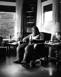 Bigfoot Humor - Rare Bigfoot Photo at Home Art Print