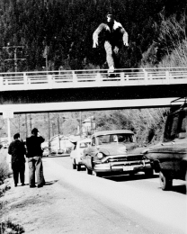 Bigfoot Prints - Spotted on a Bridge Art Print