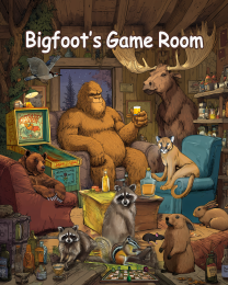 Bigfoot in his Game Room Art Print