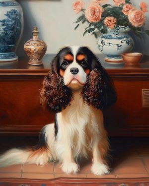 Formal Portrait of Bentley the Cavalier King Charles in Morning Light