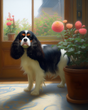 Bentley the Cavalier King Charles in Morning Light