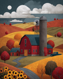 Folk Art Barn and Farmland