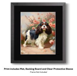 Bentley the Cavalier King Charles Among Roses