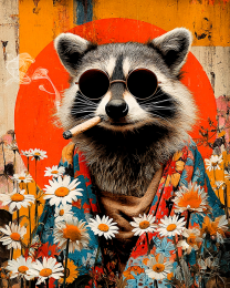 Pop-Art Stoned Raccoon