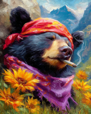 Totally Stoned Bear in the Rocky Mountains