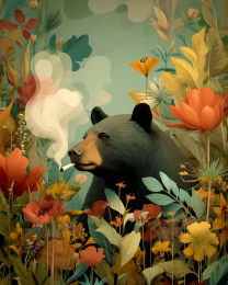 Vintage Bear Getting Stoned