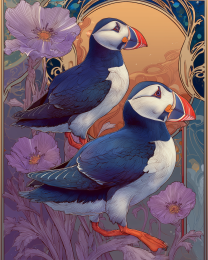 Plucky Art Nouveau Puffins - Plucky Puffins 10