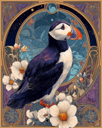Plucky Art Nouveau Puffins - Plucky Puffins 13