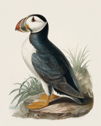 Plucky Puffin Sketch- Study in Watercolor Puffins 1