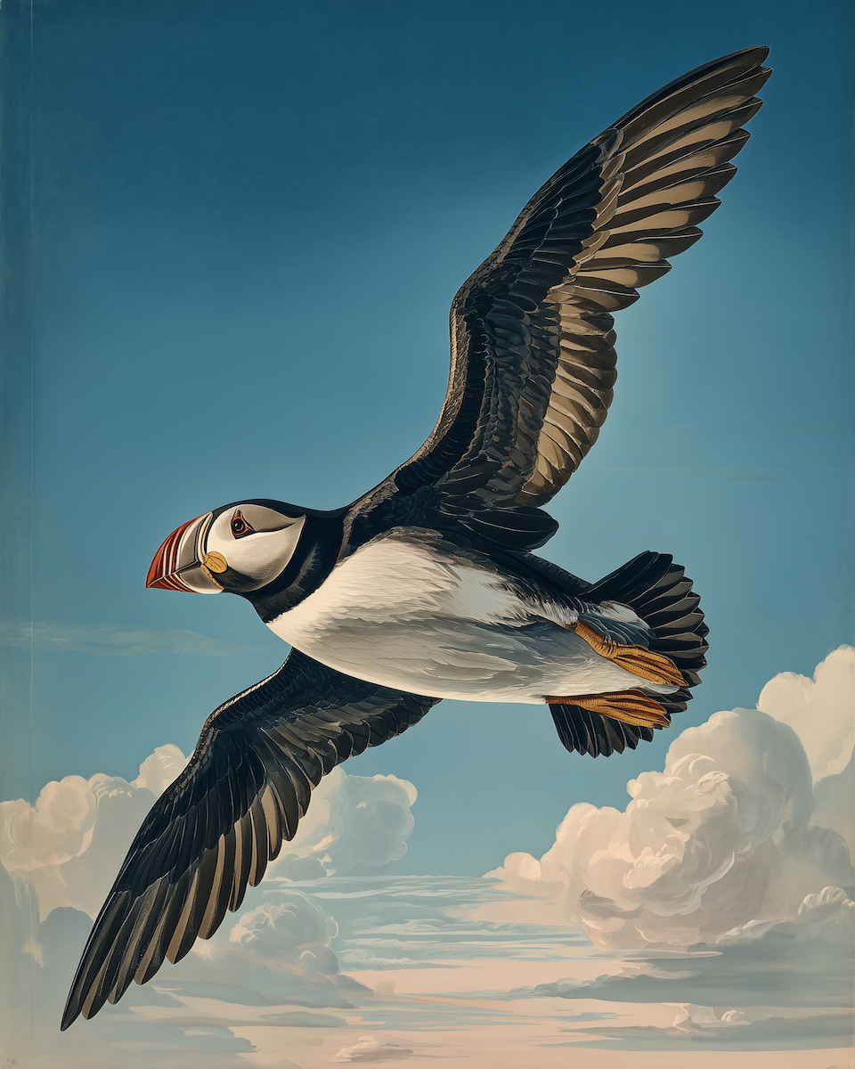 Plucky Puffin Sketch- Study in Watercolor Puffins 6